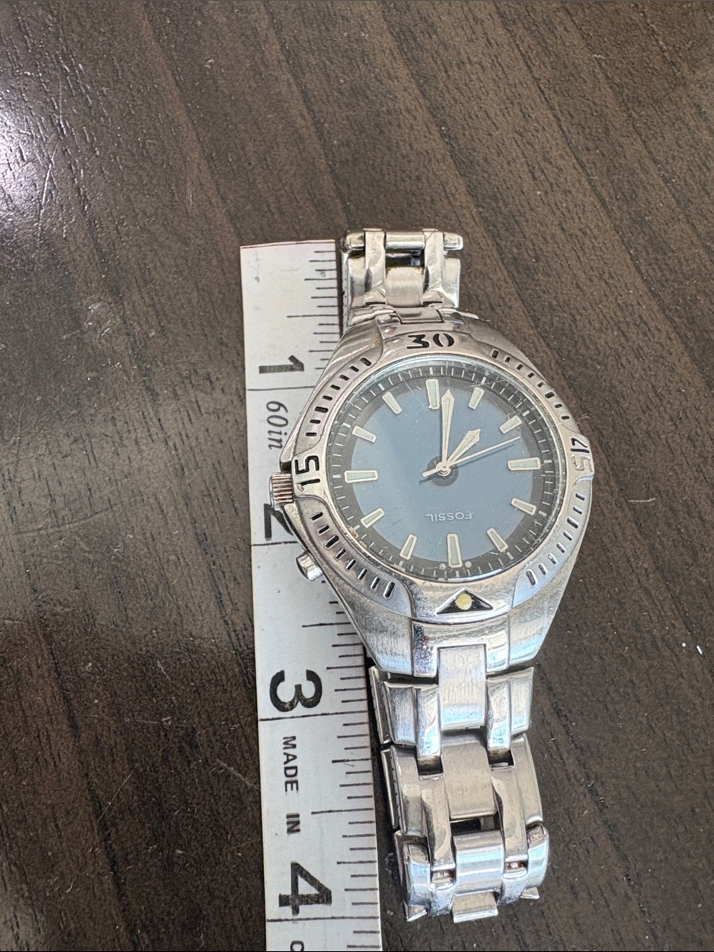 Fossil Silver Stainless Steel Watch with Blue Dial - Picture 6 of 6